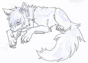 Lineart of one of my fursonas: Finch!