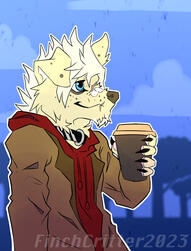 "Morning Coffee." Character belongs to CanisArgentum.